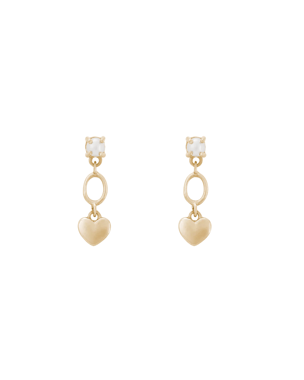 Kirstin Ash Earrings Solid Gold L'Amour Heart Earrings