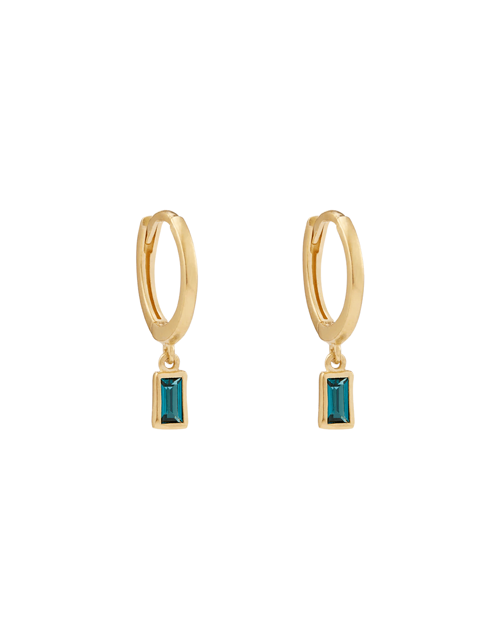 Kirstin Ash Earrings Yellow Gold Centra Drop Hoops Earrings