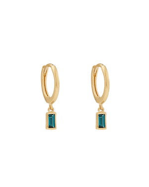 Kirstin Ash Earrings Yellow Gold Centra Drop Hoops Earrings