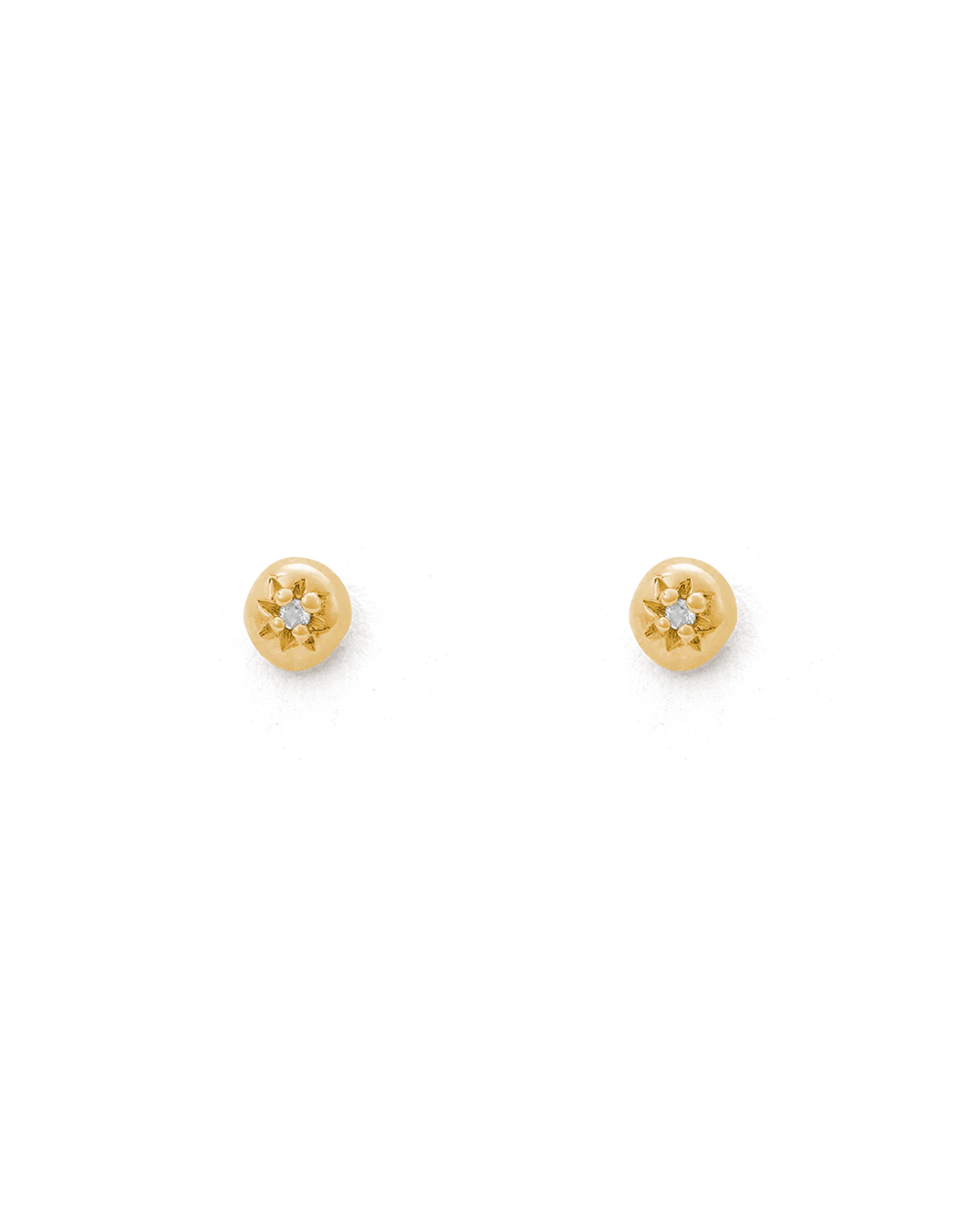Kirstin Ash Earrings Yellow Gold Guiding Star Studs
