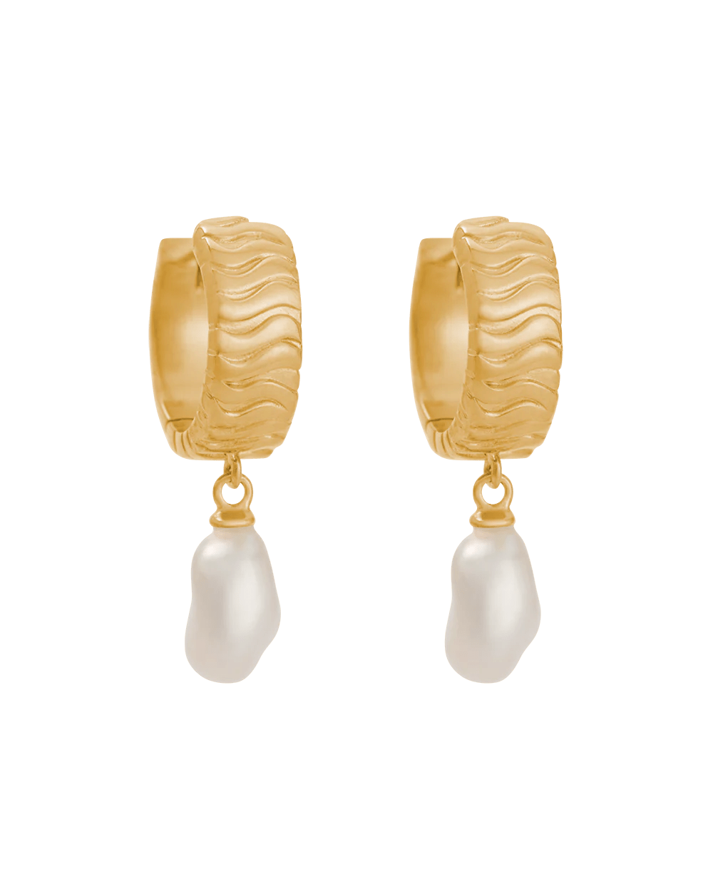 Kirstin Ash Earrings Yellow Gold Isole Pearl Earrings