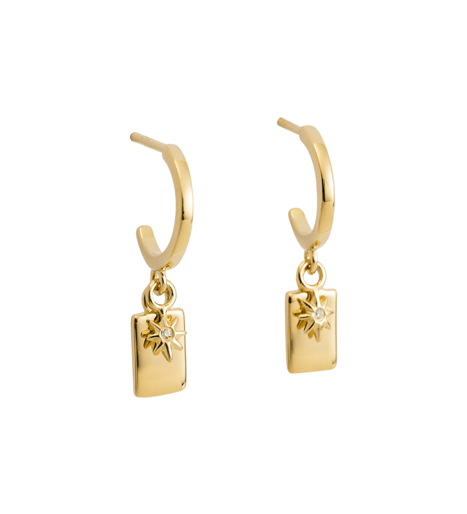 Kirstin Ash Earrings Yellow Gold Kirstin Ash Guiding Star Hoops