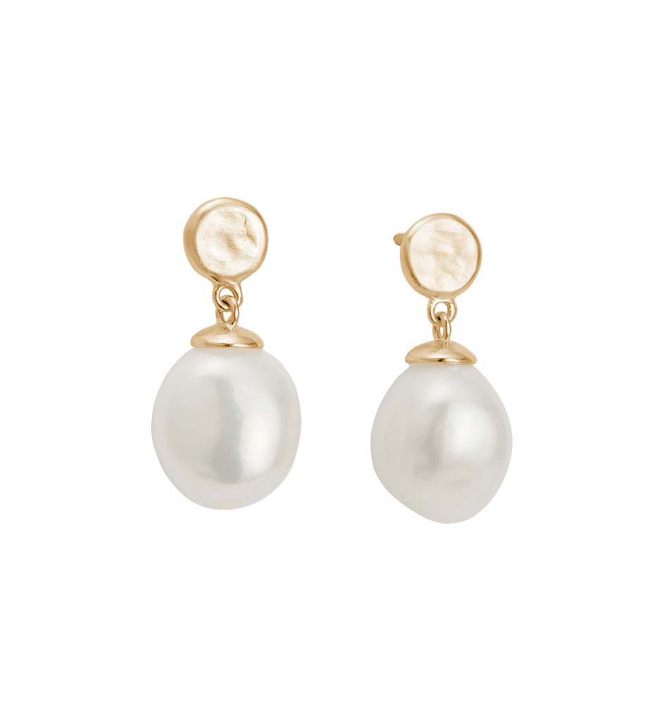 Kirstin Ash Earrings Yellow Gold KIRSTIN ASH MOON TIDE PEARL EARRINGS