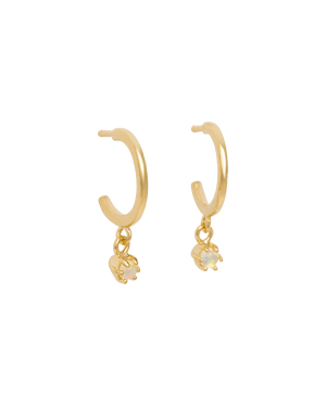 Kirstin Ash Earrings Yellow Gold Kirstin ash petite opal hoops