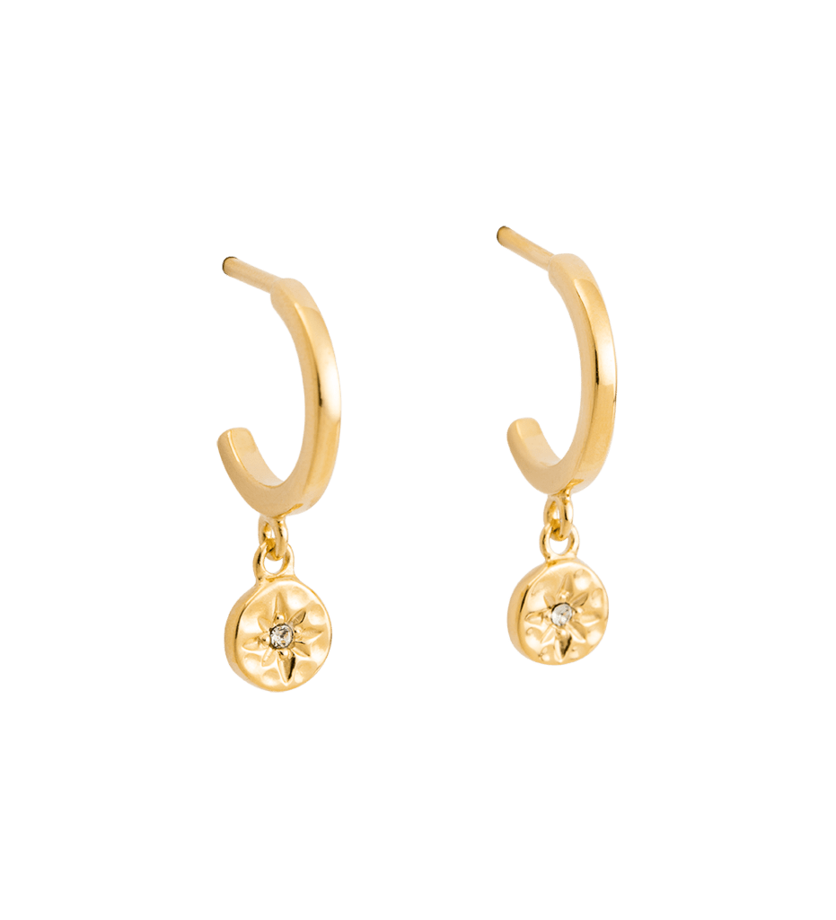Kirstin Ash Earrings Yellow Gold Kirstin Ash Star coin hoops