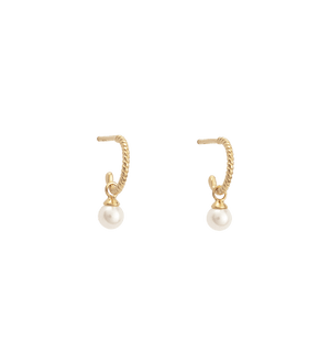 Kirstin Ash Earrings Yellow Gold Kirstin Ash Tiny pearl hoops