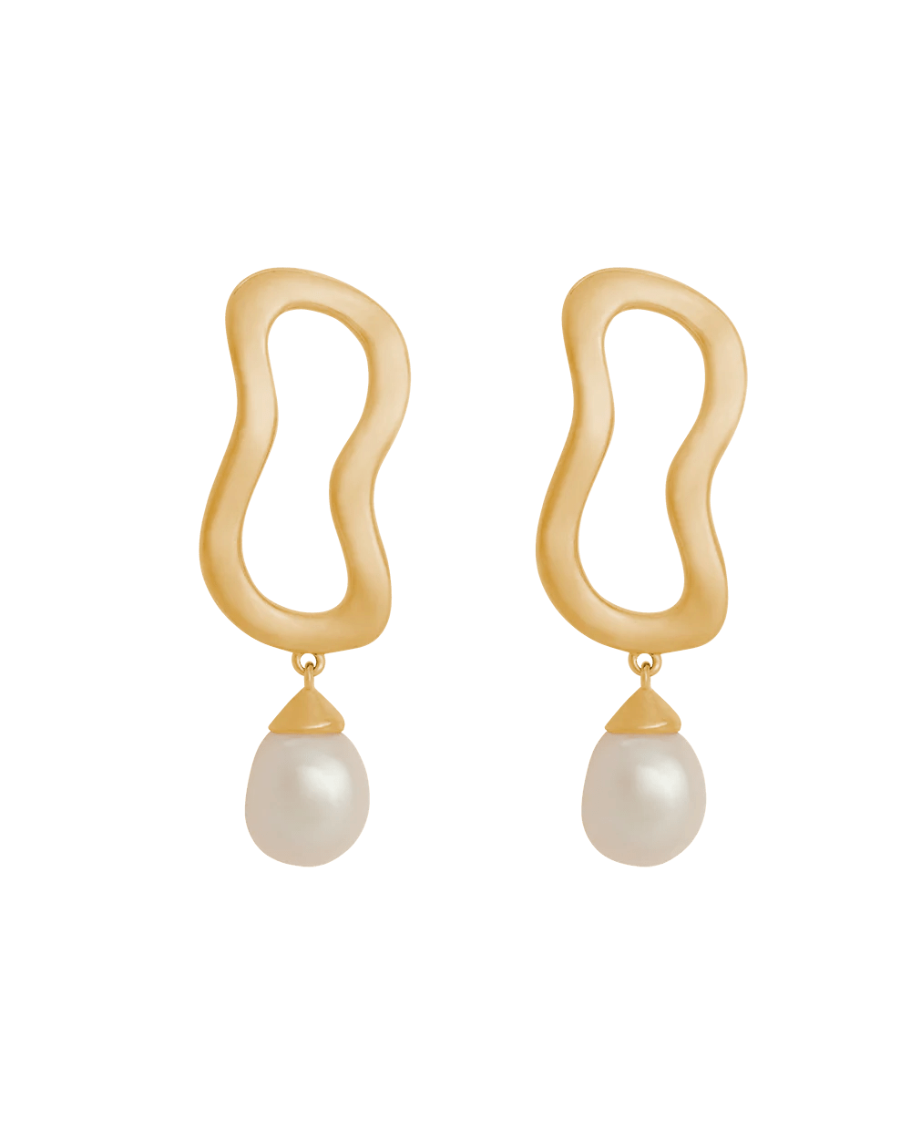 Kirstin Ash Earrings Yellow Gold Onda Pearl Earrings