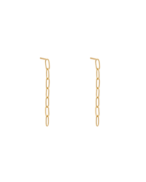 Kirstin Ash Earrings Yellow Gold Rue Chain Earrings