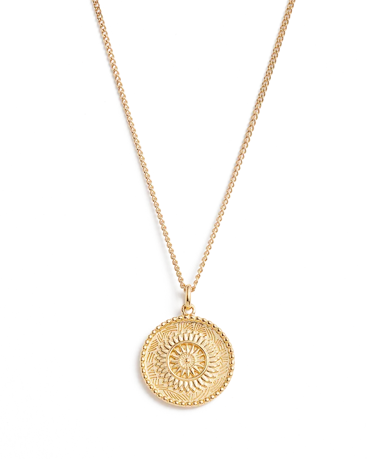 Kirstin Ash Necklaces Gold Kirstin Ash Traveller Coin Necklace – Gold Vermeil & Silver