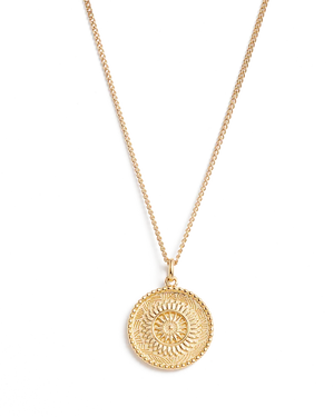 Kirstin Ash Necklaces Gold Kirstin Ash Traveller Coin Necklace – Gold Vermeil & Silver