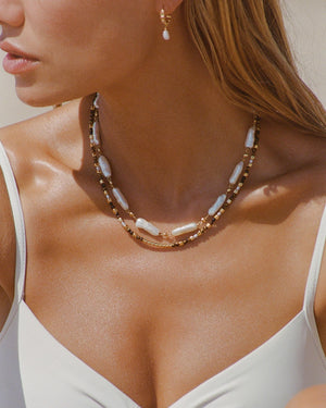 Kirstin Ash Necklaces Yellow Gold Kirstin Ash Soleil Tigers Eye Necklace