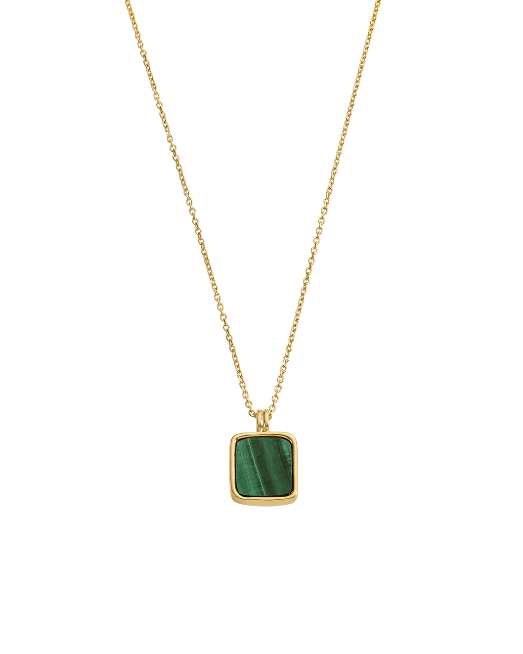 Kirstin Ash Necklaces Yellow Gold / Malachite Stone Pendant Necklace