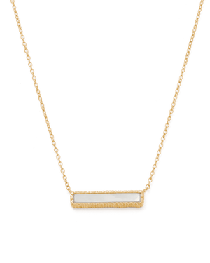 Kirstin Ash Necklaces Yellow Gold Pearla Bar Necklace