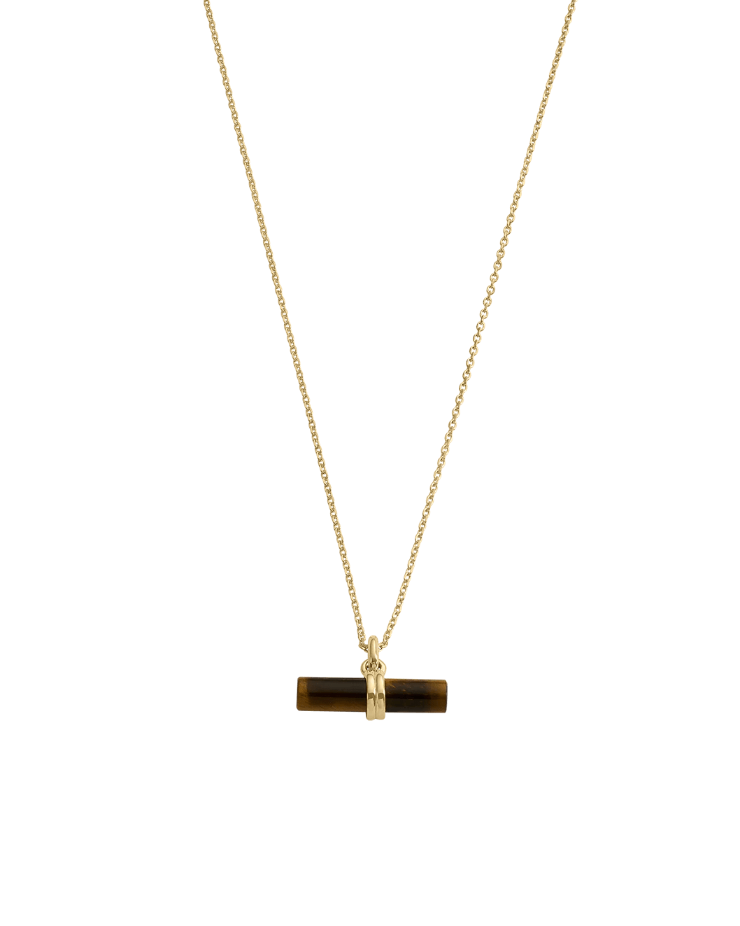 Kirstin Ash Necklaces Yellow Gold / Tiger Eye T-Bar Necklace