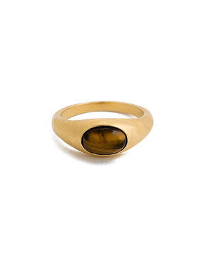Kirstin Ash Rings 6 Kirstin Ash Tiger’s Eye Ring – 18k Gold Vermeil