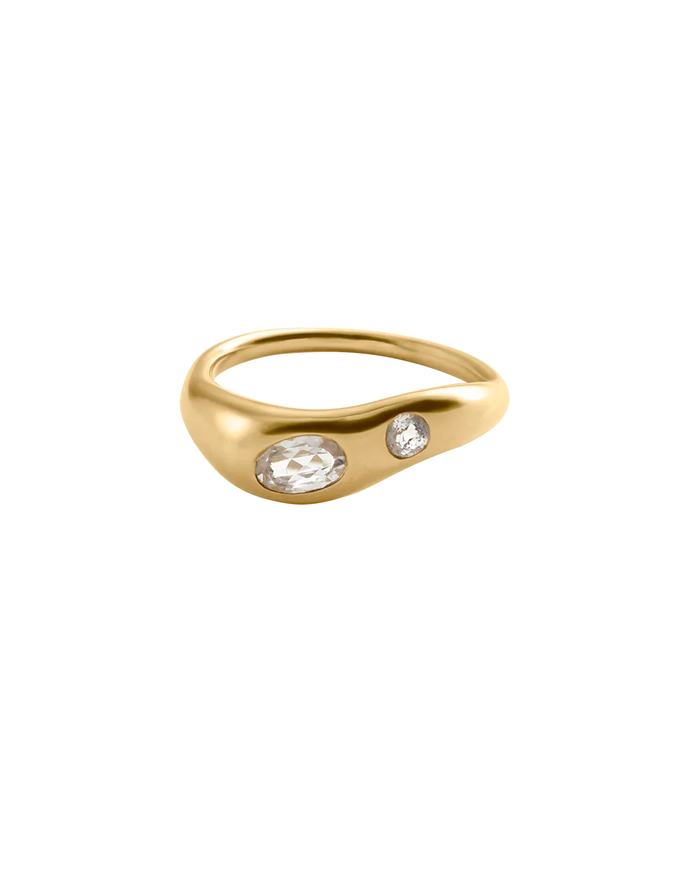 Kirstin Ash Rings Gold / 5 Kirstin Ash Vessel White Topaz Ring – Gold & Silver