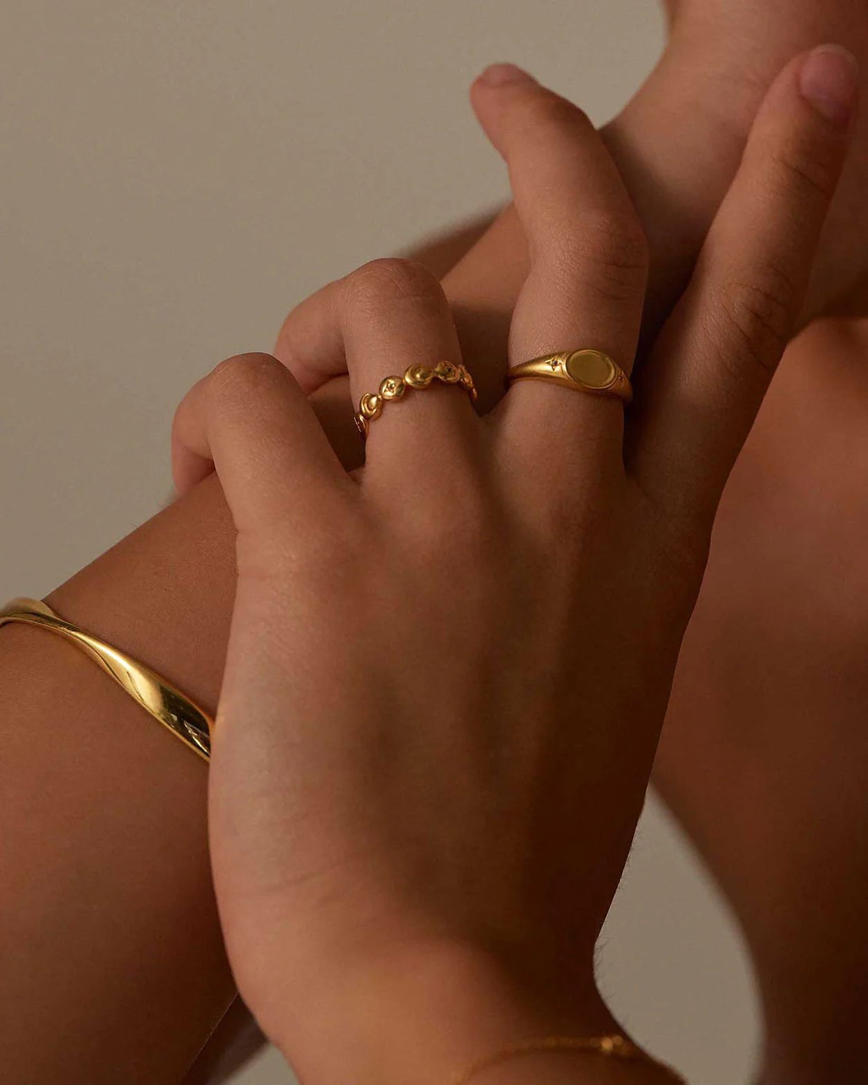 Kirstin Ash Align Signet Ring Duo Jewellery