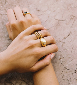 Kirstin Ash Rings Kirstin Ash Golden Light Dome Ring (18K Yellow Gold Vermeil)