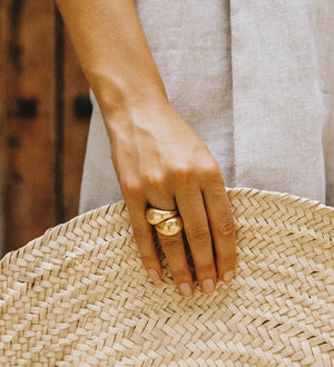 Kirstin Ash Rings Kirstin Ash Golden Light Dome Ring (18K Yellow Gold Vermeil)