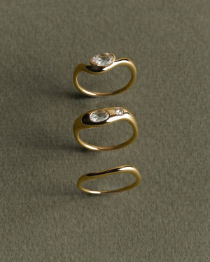 Kirstin Ash Rings Kirstin Ash Vessel White Topaz Ring – Gold & Silver