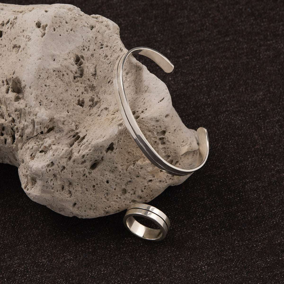 Najo Bracelets Najo Horizon Men's Silver Cuff