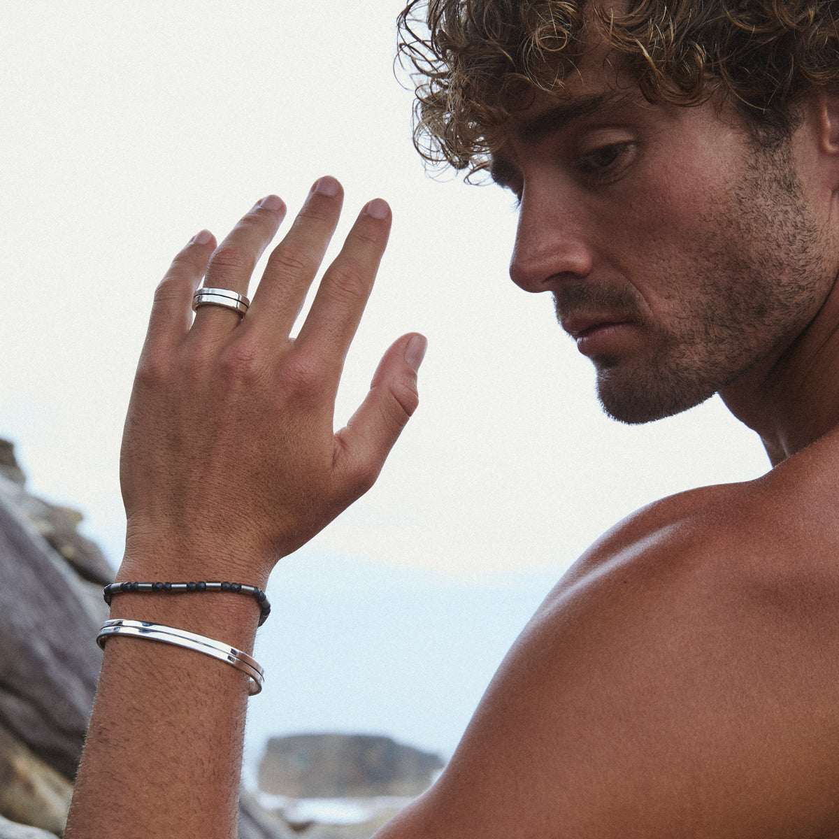 Najo Bracelets Najo Horizon Men's Silver Cuff