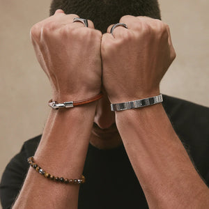 Najo Bracelets Najo Kinship Men’s Leather and Steel Bracelet