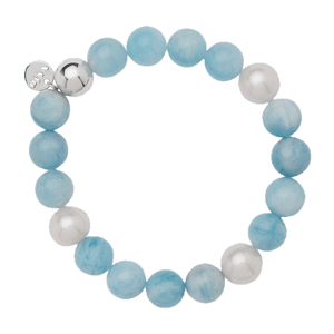 Najo Bracelets Najo Sunset Aquamarine & Pearl Stretch Bracelet