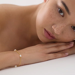 Najo Bracelets Najo Tidal Whisper Pearl Bracelet – Sterling Silver & Gold Plated