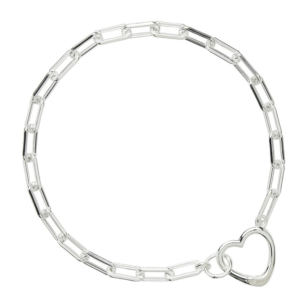 Najo Bracelets Silver Cuore Chain Link Bracelet