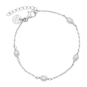 Najo Bracelets Silver Najo Tidal Whisper Pearl Bracelet – Sterling Silver & Gold Plated