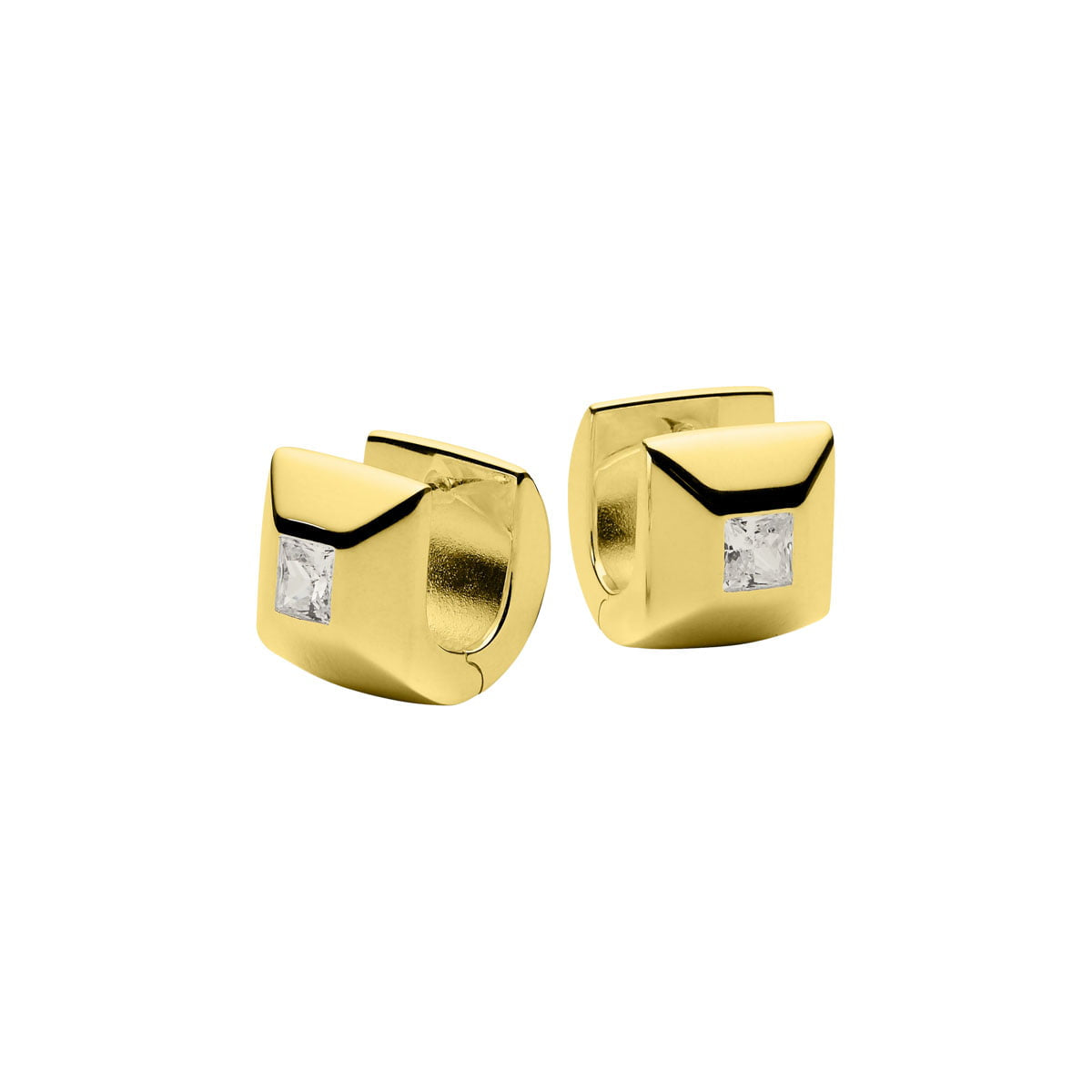 Najo Earrings Gold Najo Halo Cubic Zirconia Huggie Earrings – Gold & Silver