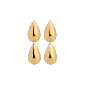 Najo Earrings Gold Najo Liora Double drop stud