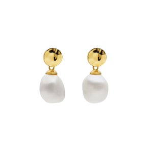 Najo Earrings Gold Najo Ocean Drift Freshwater Pearl Drop Earrings – Gold & Silver