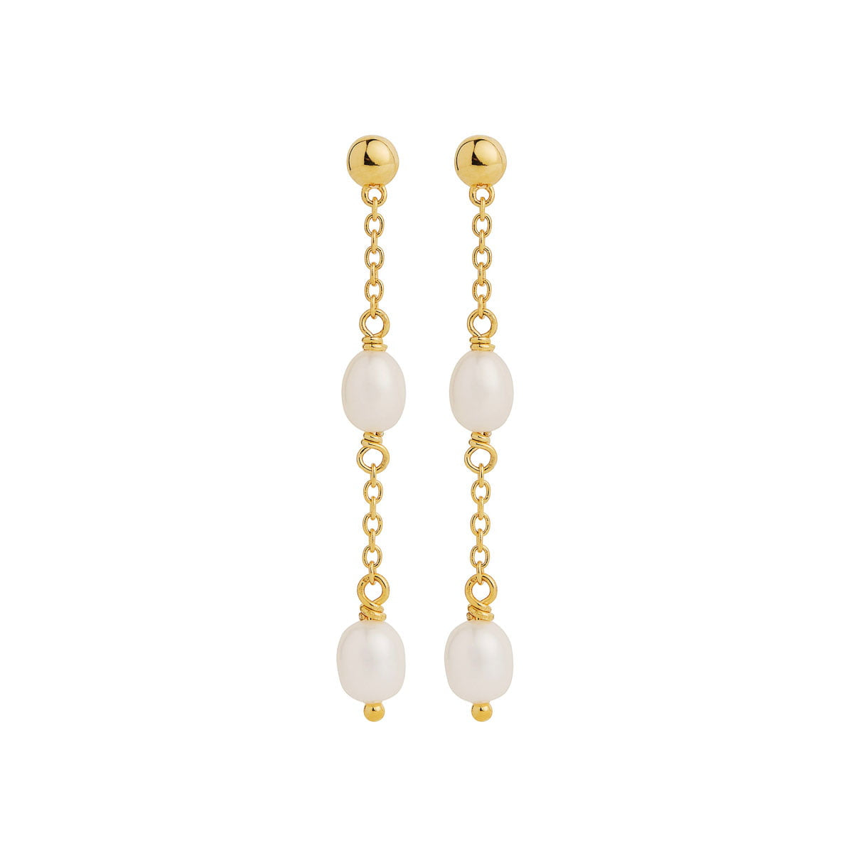Najo Earrings Gold Najo Tidal Whisper Double Pearl Earring