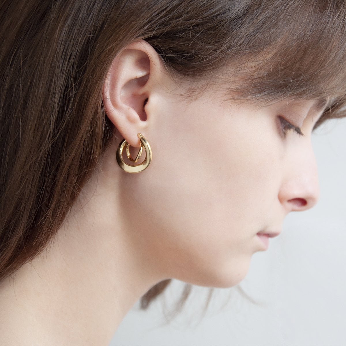 Najo Earrings Yellow Gold Najo Baby Strudel Hoop