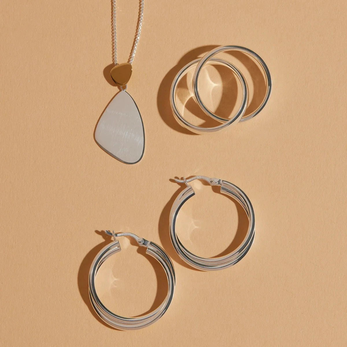Najo Earrings Silver Najo Duet Hoop Earrings