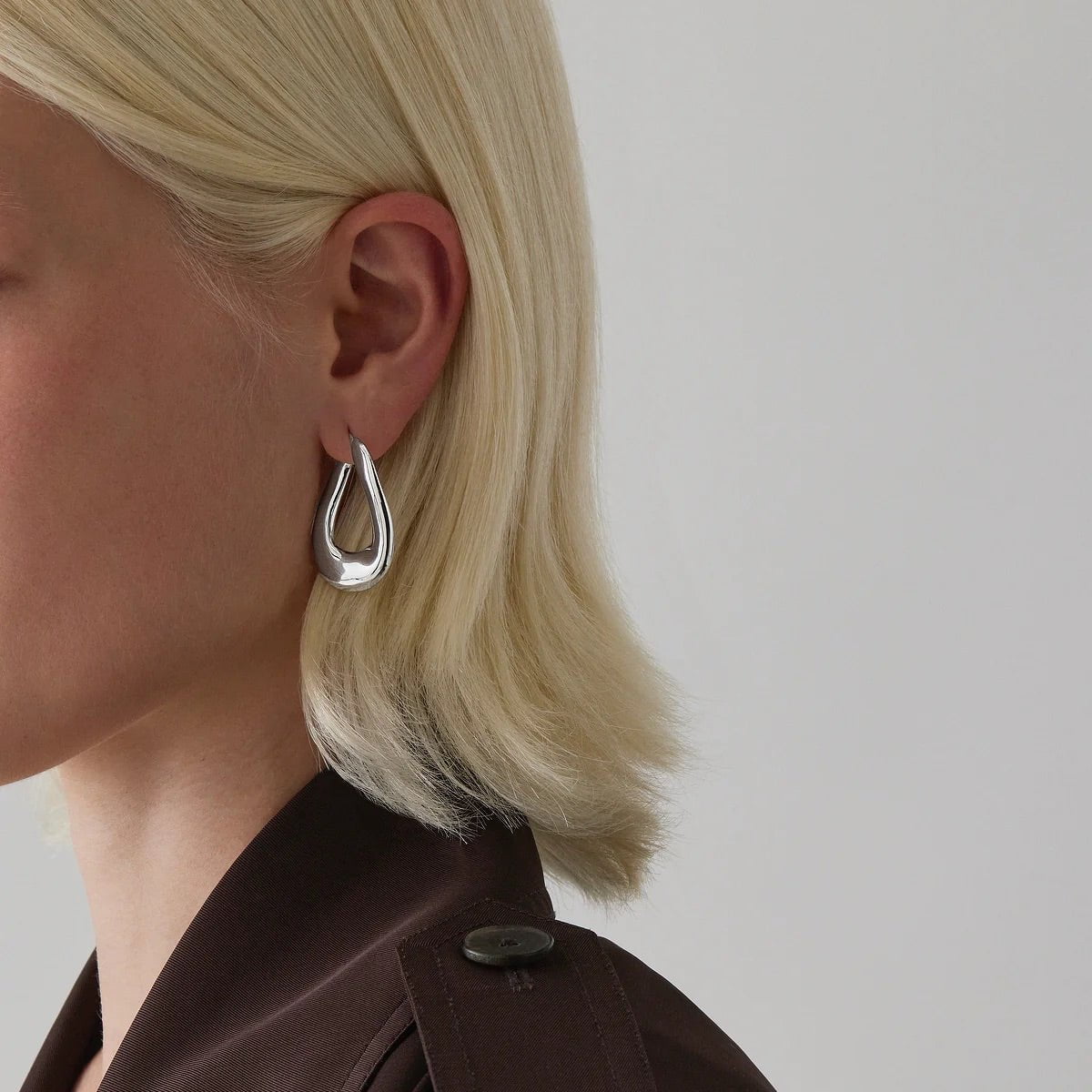 Najo Earrings Najo Gravity Hoop Earrings Silver