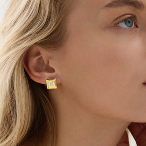 Najo Earrings Najo Halo Cubic Zirconia Huggie Earrings – Gold & Silver
