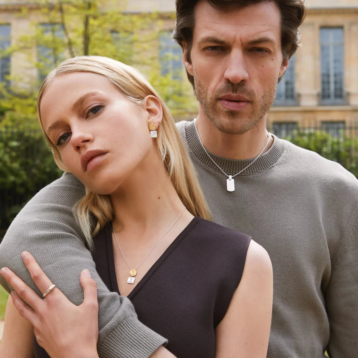 Najo Earrings Najo Labyrinthe Two-Tone Earrings