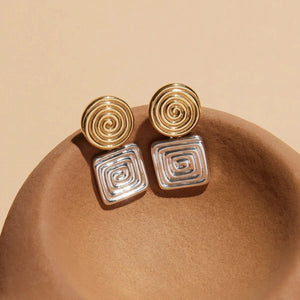Najo Earrings Najo Labyrinthe Two-Tone Earrings