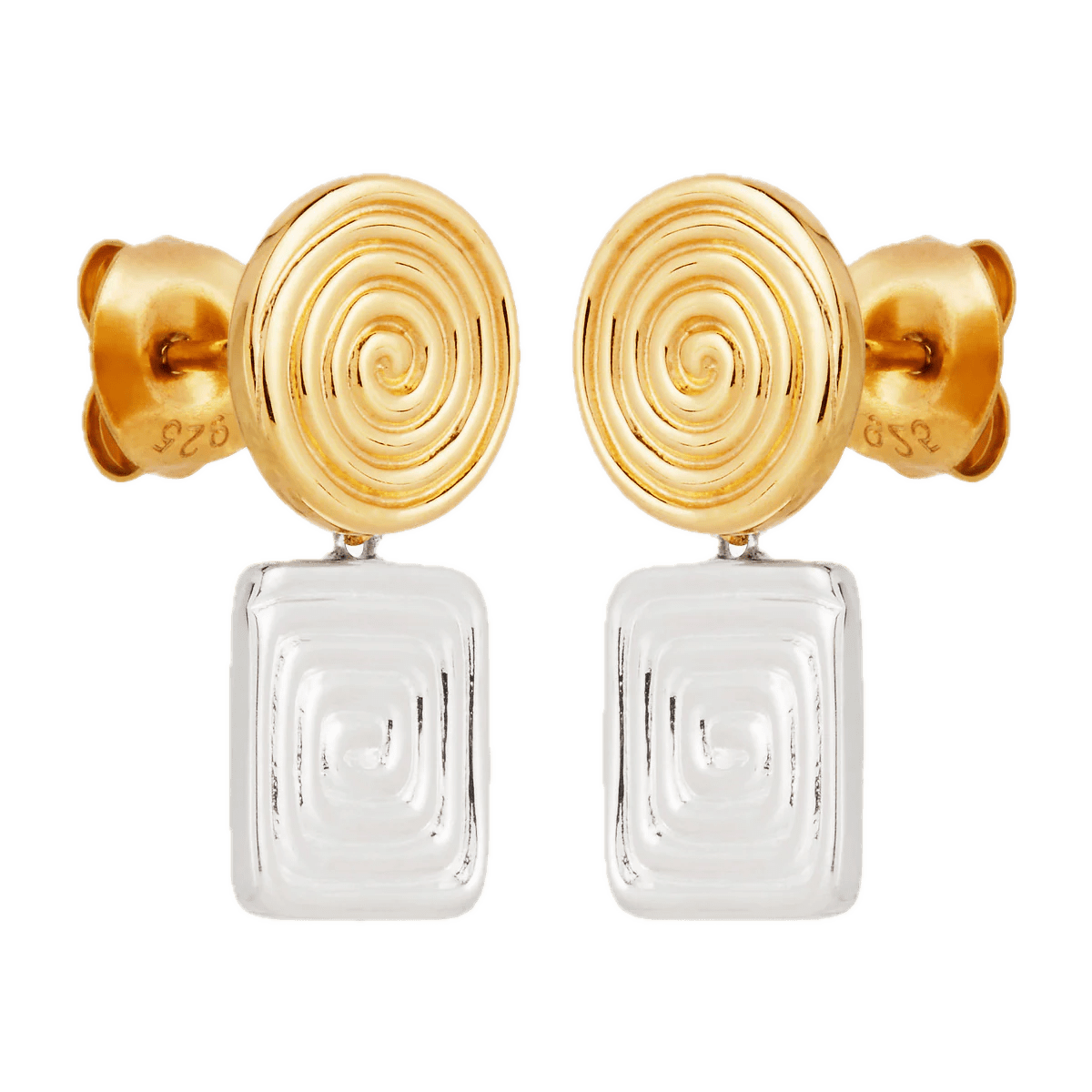 Najo Earrings Najo Labyrinthe Two-Tone Earrings