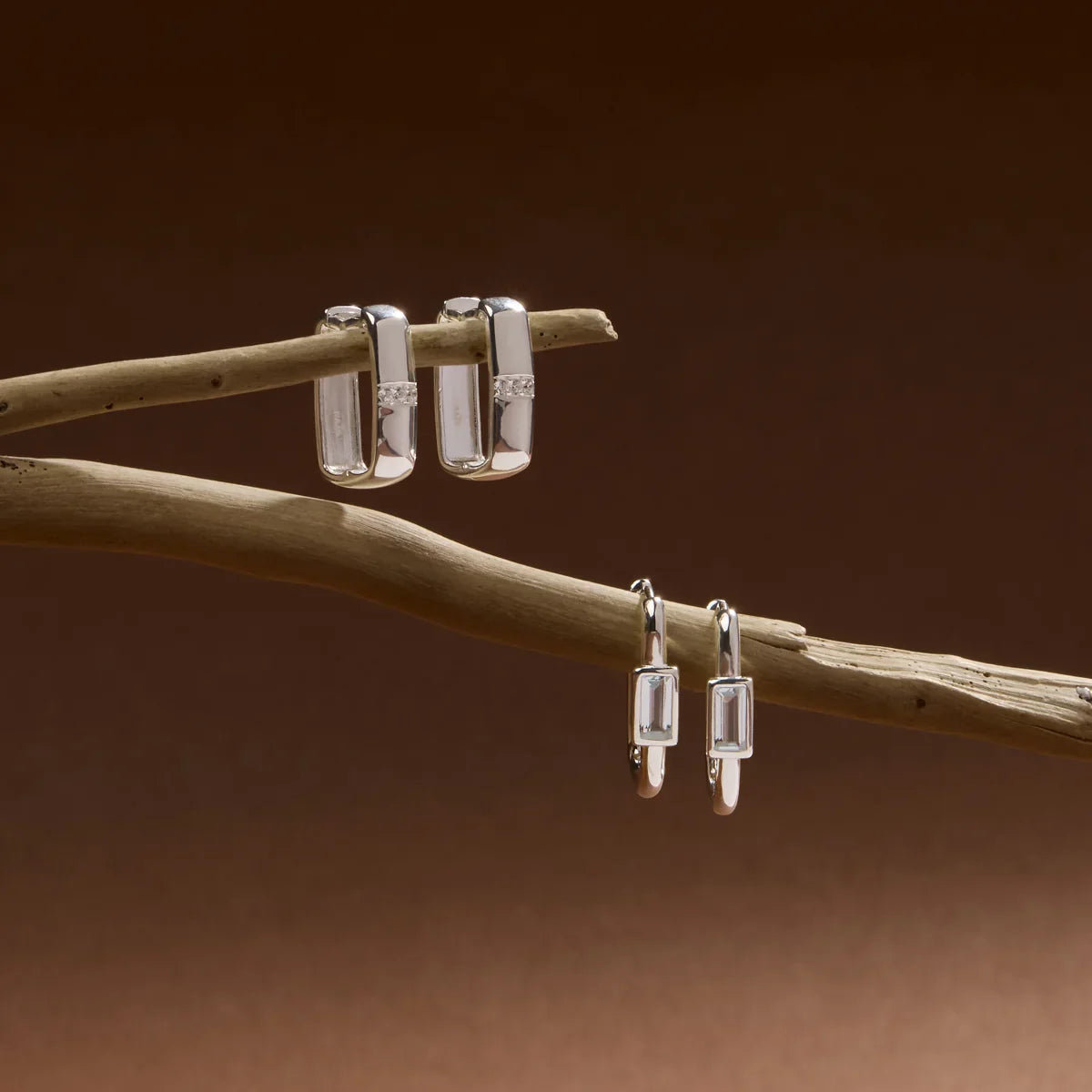 Najo Earrings Najo Skye CZ Huggie Earrings – Gold, Silver & Rose Gold