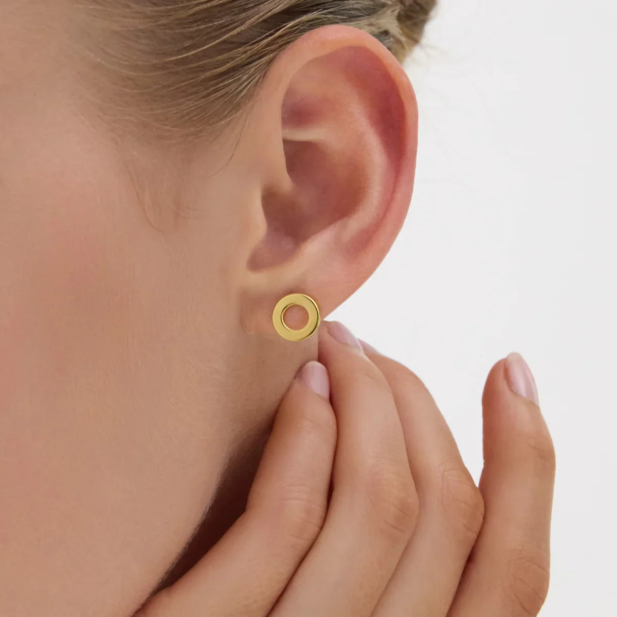 Najo Earrings Gold Najo Sola Cutout Circle Stud Earrings – Gold & Silver