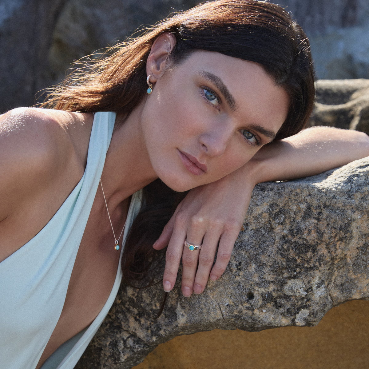 Najo Earrings Najo Solace 2 tone amazonite