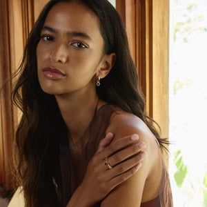 Najo Earrings Najo Solace 2-Tone Garnet Huggie Earring