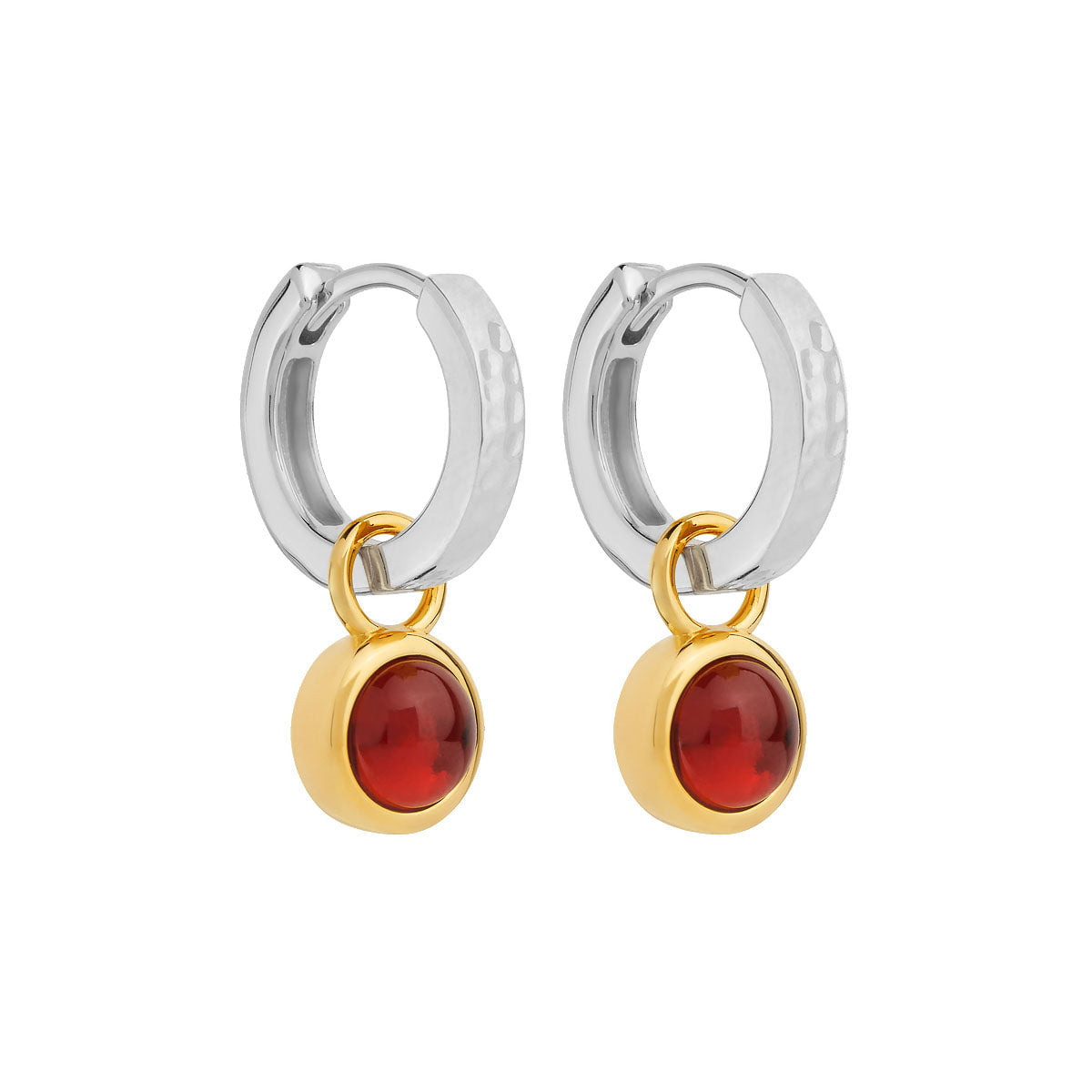 Najo Earrings Najo Solace 2-Tone Garnet Huggie Earring