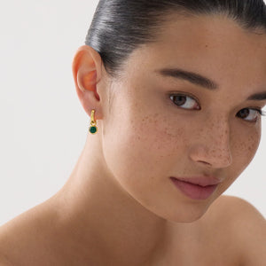 Najo Earrings Najo Solace Gold Green Onyx Huggie