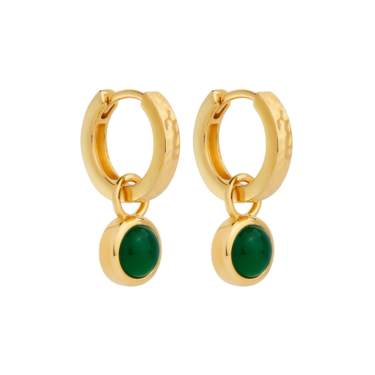Najo Earrings Najo Solace Gold Green Onyx Huggie