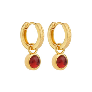 Najo Earrings Najo Solace Yellow gold Garnet huggie